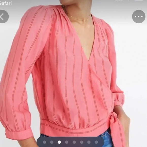 Madewell Cecelia Pink Wrap Blouse - Picture 1 of 6